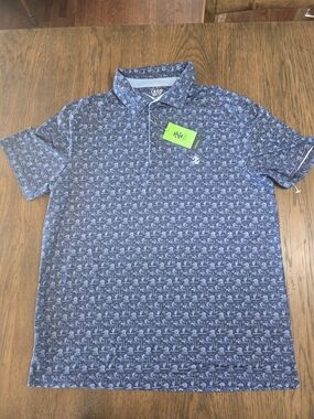 Izod Men's Blue Printed Polo Shirt